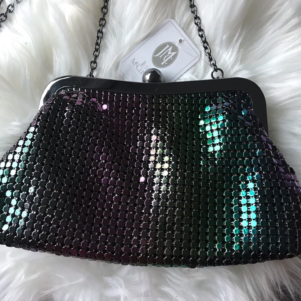 Jessica McClintock  shoulder metal sequine…